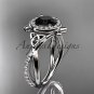 Platinum celtic trinity knot engagement ring with a Black Diamond center stone CT789