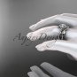 14kt white gold celtic trinity knot engagement set, wedding ring CT789S