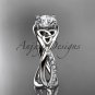 14kt white gold celtic trinity knot engagement ring, wedding ring CT790