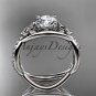 14kt white gold celtic trinity knot engagement ring, wedding ring CT790
