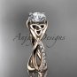 14kt rose gold celtic trinity knot engagement ring, wedding ring CT790