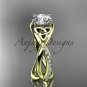 14kt yellow gold celtic trinity knot engagement ring, wedding ring CT790