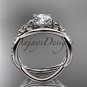 Platinum celtic trinity knot engagement ring with a Moissanite center stone CT790
