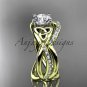 14kt yellow gold celtic trinity knot engagement set with a Moissanite center stone CT790S