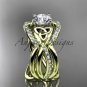 14kt yellow gold celtic trinity knot engagement ring with a Moissanite center stone CT790S