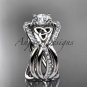 Platinum celtic trinity knot engagement ring, wedding ring with double matching band CT790S