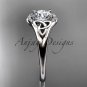 14kt white gold celtic trinity knot engagement ring, wedding ring CT791