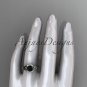 Platinum celtic trinity knot engagement ring with a Black Diamond center stone CT791