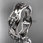 14kt white gold celtic trinity knot engagement ring, wedding band CT7105B