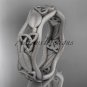 14kt white gold matte finish celtic trinity knot engagement ring, wedding band CT7105B