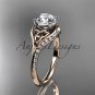 14kt rose gold diamond celtic trinity knot wedding ring, engagement ring CT7125