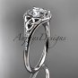 14kt white gold diamond celtic trinity knot wedding ring, engagement ring CT7126