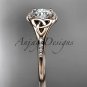 14kt rose gold diamond celtic trinity knot wedding ring, engagement ring CT7126