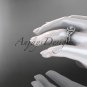 14kt white gold diamond celtic trinity knot wedding ring, engagement ring CT7127