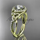 14kt yellow gold diamond celtic trinity knot wedding ring, engagement ring CT7127