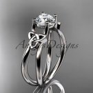 14kt white gold celtic trinity knot wedding ring, engagement ring CT7130
