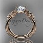 14kt rose gold celtic trinity knot wedding ring, engagement ring CT7130