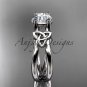 Platinum celtic trinity knot engagement ring with a Moissanite center stone CT7130
