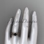 14kt rose gold celtic trinity knot engagement ring with a Black Diamond center stone CT7130