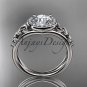 14kt white gold diamond celtic trinity knot wedding ring, engagement ring CT7131