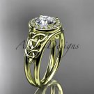 14kt yellow gold diamond celtic trinity knot wedding ring, engagement ring CT7131
