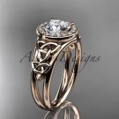 14kt rose  gold diamond celtic trinity knot wedding ring, engagement ring CT7131