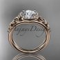14kt rose gold diamond celtic trinity knot wedding ring, engagement ring CT7131