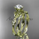 14kt yellow gold diamond celtic trinity knot wedding ring, engagement set CT7132S