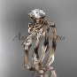 14kt rose gold diamond celtic trinity knot wedding ring, engagement set CT7132S
