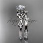 Platinum diamond celtic trinity knot engagement set with a Moissanite center stone CT7132S