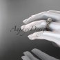 14kt rose gold diamond celtic trinity knot engagement ring with a Moissanite center stone CT7155