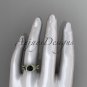 14kt yellow gold diamond celtic trinity knot engagement ring with a Black Diamond center stoneCT7155