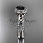 Platinum diamond celtic trinity knot engagement ring with a Black Diamond center stone CT7155
