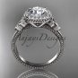 14kt white gold diamond celtic trinity knot wedding ring, engagement ring CT7157