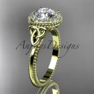 14kt yellow gold diamond celtic trinity knot wedding ring, engagement ring CT7157