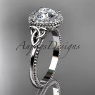 Platinum  diamond celtic trinity knot wedding ring, engagement ring CT7157