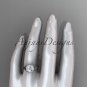 14kt white gold diamond celtic trinity knot engagement ring with a Moissanite center stone CT7157