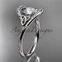 14kt white gold diamond celtic trinity knot wedding ring, engagement ring CT7166