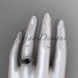 Platinum diamond celtic trinity knot engagement ring with a Black Diamond center stone CT7166