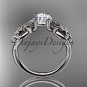14kt white gold diamond celtic trinity knot wedding ring, engagement ring CT7169
