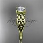 14kt yellow gold diamond celtic trinity knot wedding ring, engagement ring CT7169