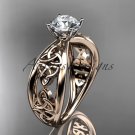 14kt rose gold celtic trinity knot wedding ring, engagement ring CT7171