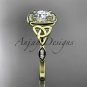 14kt yellow gold diamond celtic trinity knot wedding ring, engagement ring CT7179