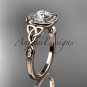 14kt rose gold diamond celtic trinity knot wedding ring, engagement ring CT7179