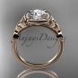 14kt rose gold diamond celtic trinity knot wedding ring, engagement ring CT7179