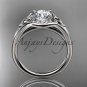 Platinum diamond celtic trinity knot engagement ring with a Moissanite center stone CT7179