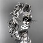 14kt white gold diamond celtic trinity knot wedding band, engagement ring CT7191B