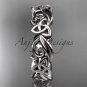 14kt white gold diamond celtic trinity knot wedding band, engagement ring CT7191B