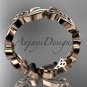 14kt rose gold diamond celtic trinity knot wedding band, engagement ring CT7191B