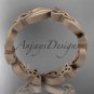 14kt rose gold matte finish diamond celtic trinity knot wedding band, engagement ring CT7191B